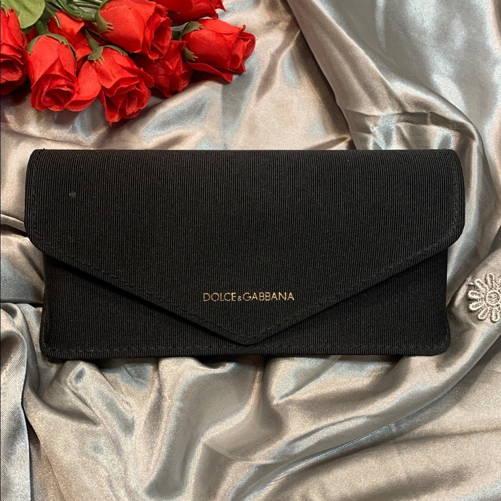 🌹Dolce & Gabbana • Designer Black Eyeglasses Case with Gold Logo